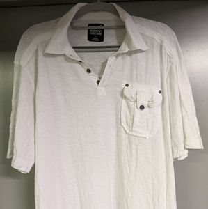 Collard polo white shirt